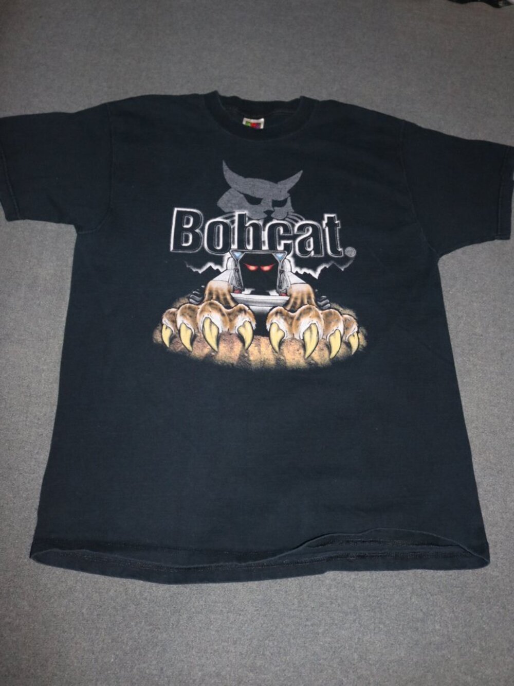 Bobcat Skid Steer T-shirt Mens Large Black Construction Farm Equipment